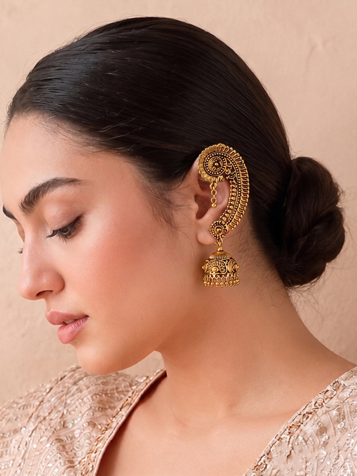 Rashmika Kaanphool Earrings-Gold