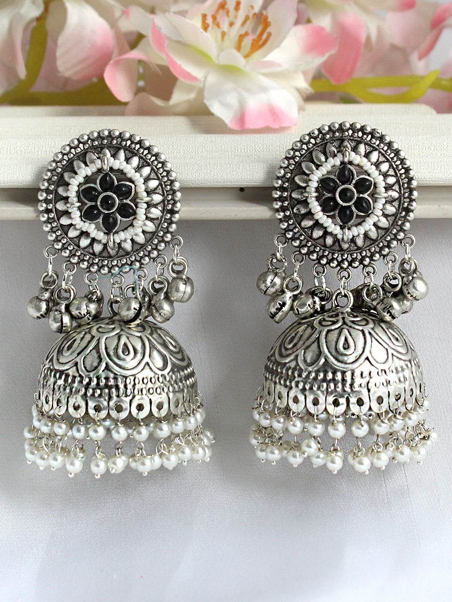 Pranjal Jhumki Earrings-Black