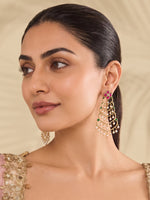 Kanvi Long Earrings-Hot Pink