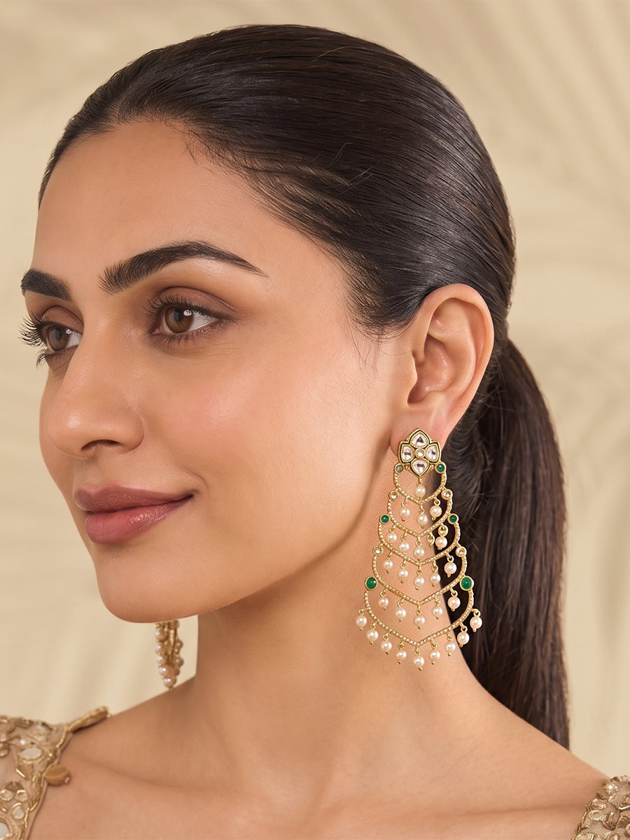 Kanvi Long Earrings-White