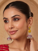 Adhika Jhumki Earrings-Yellow