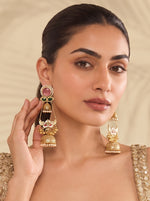 Shivira Long Jhumki Earrings-Pink
