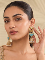 Moksha Jhumki Earrings-Turquoise