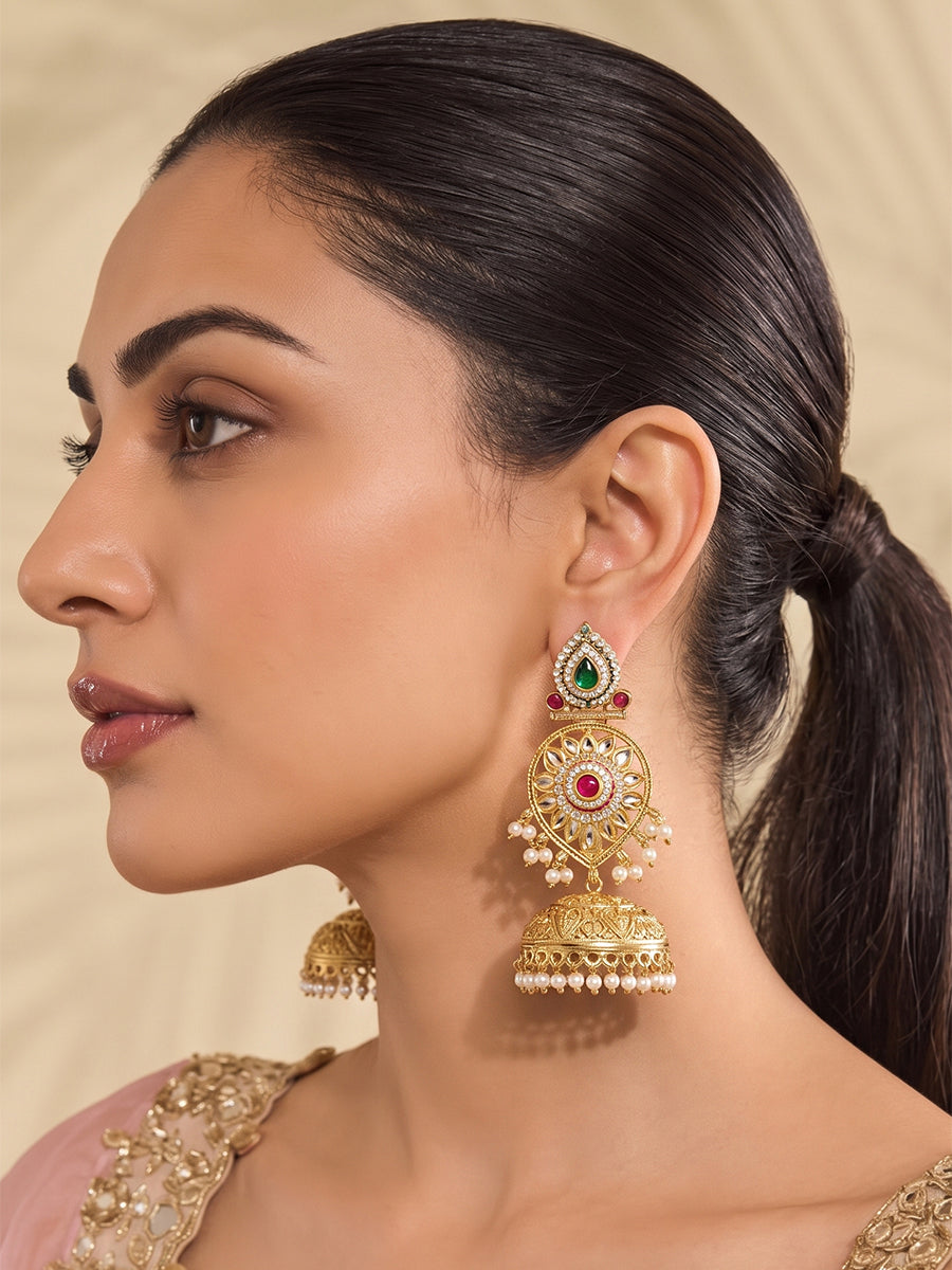 Himangi Jhumki Earrings-Multicolor