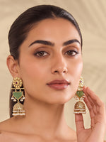 Moksha Jhumki Earrings-Mint Green