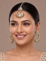Risha Mirror Earrings & Tikka-Antique Gold