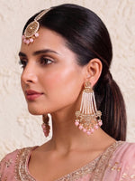Ankita Earrings & Tikka-Pastel pink