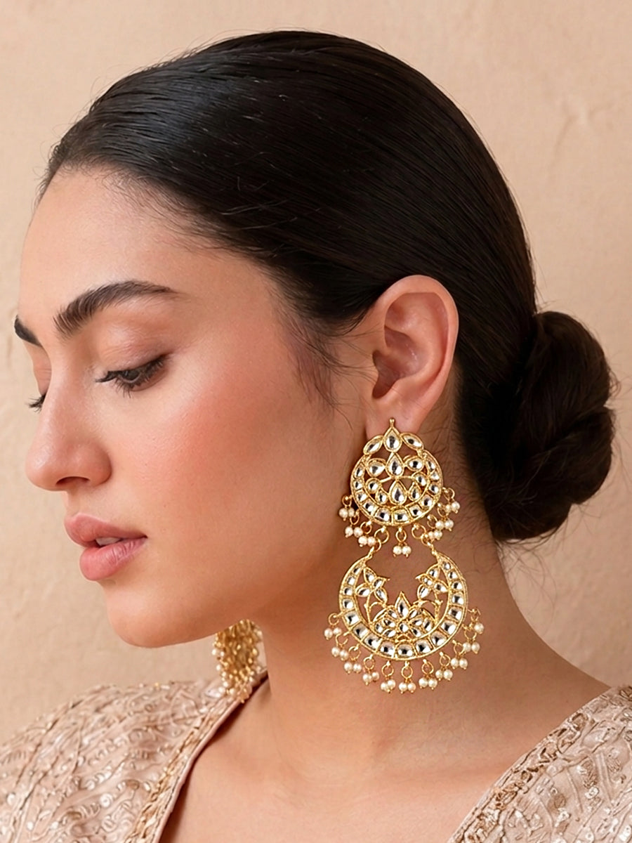 Amrita Chandbali Earrings - Gold
