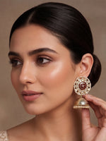 Mehar Jhumki Earrings-Maroon