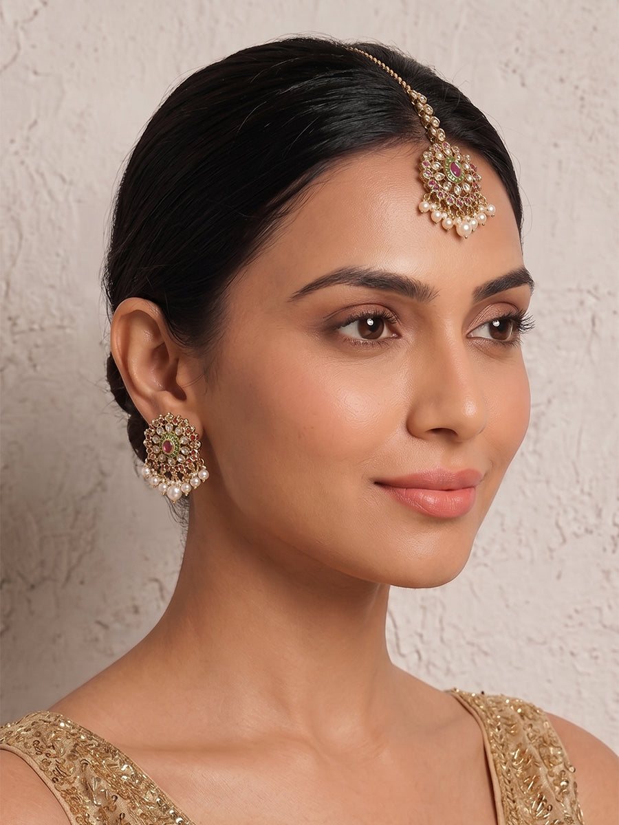Alina Earrings & Tikka-Multicolor
