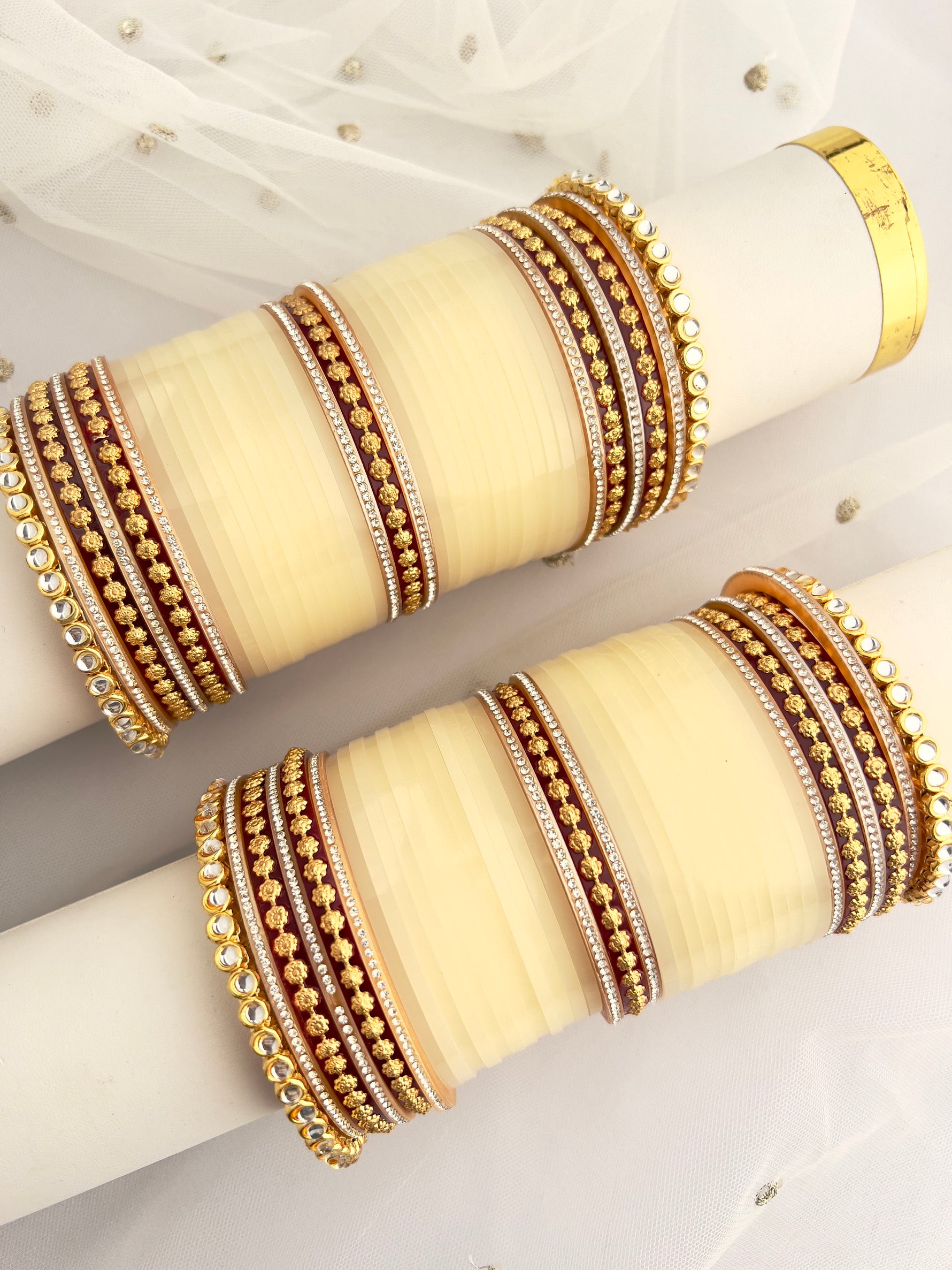 Prachi Bridal Choora Bangle Set - Ivory