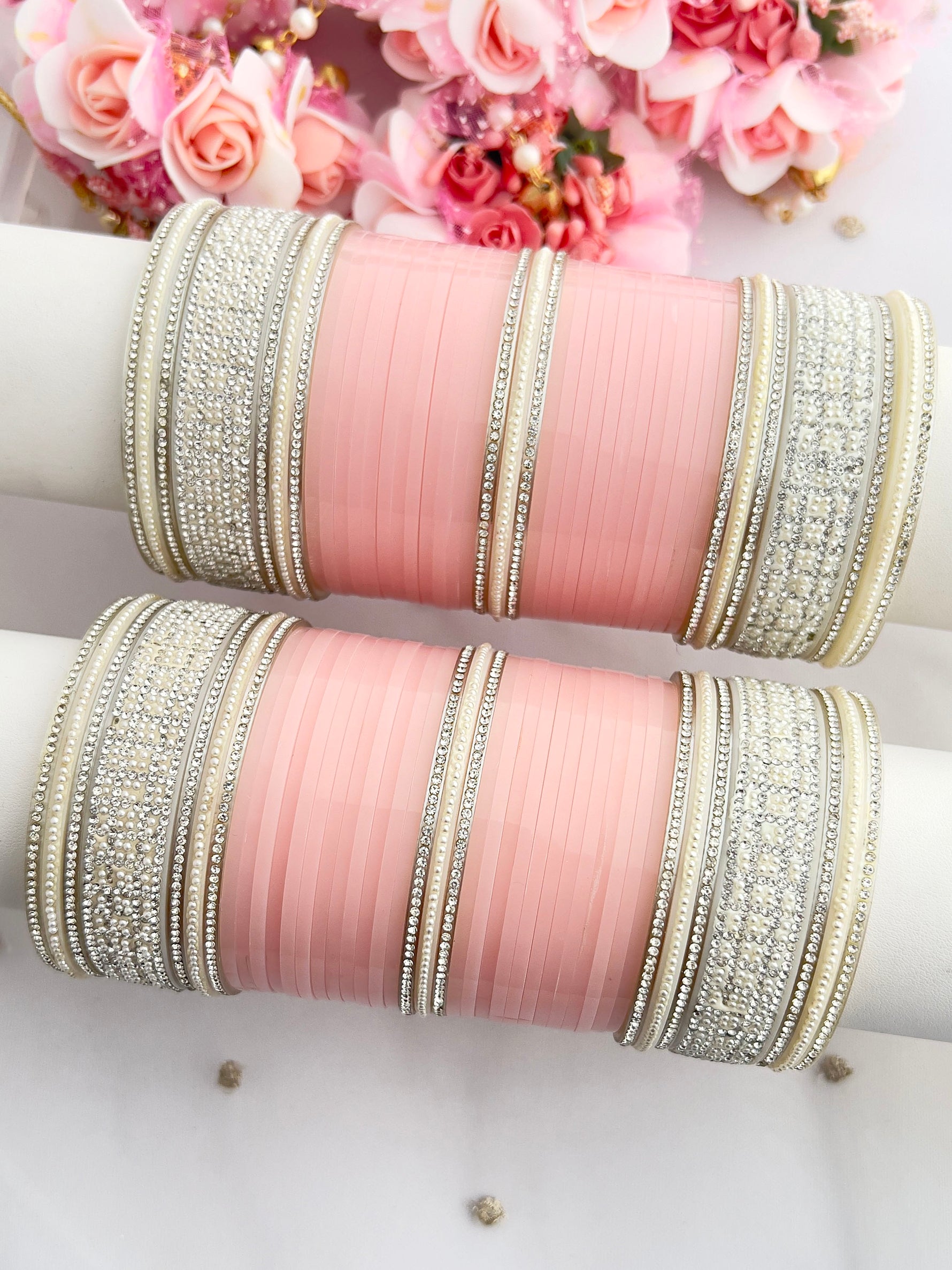 Himangi Bridal Choora Bangle Set-Pastel PInk