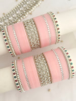 Ishrat Bridal Choora Bangle Set
-Pastel Pink 