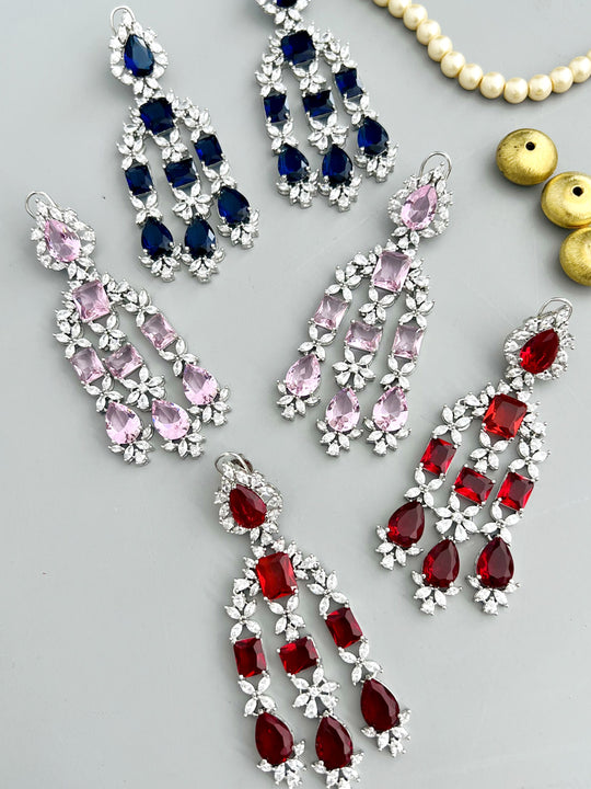 Britain Long Earrings A collection of sparkling earrings in various designs and colors, perfect for any occasion