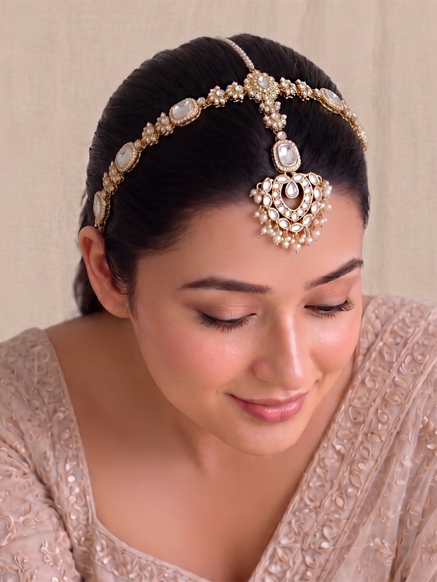 Shibani Head Band with Tikka - gold 