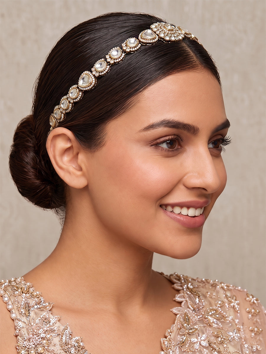 Aranya Sheeshphool / Headpiece-White