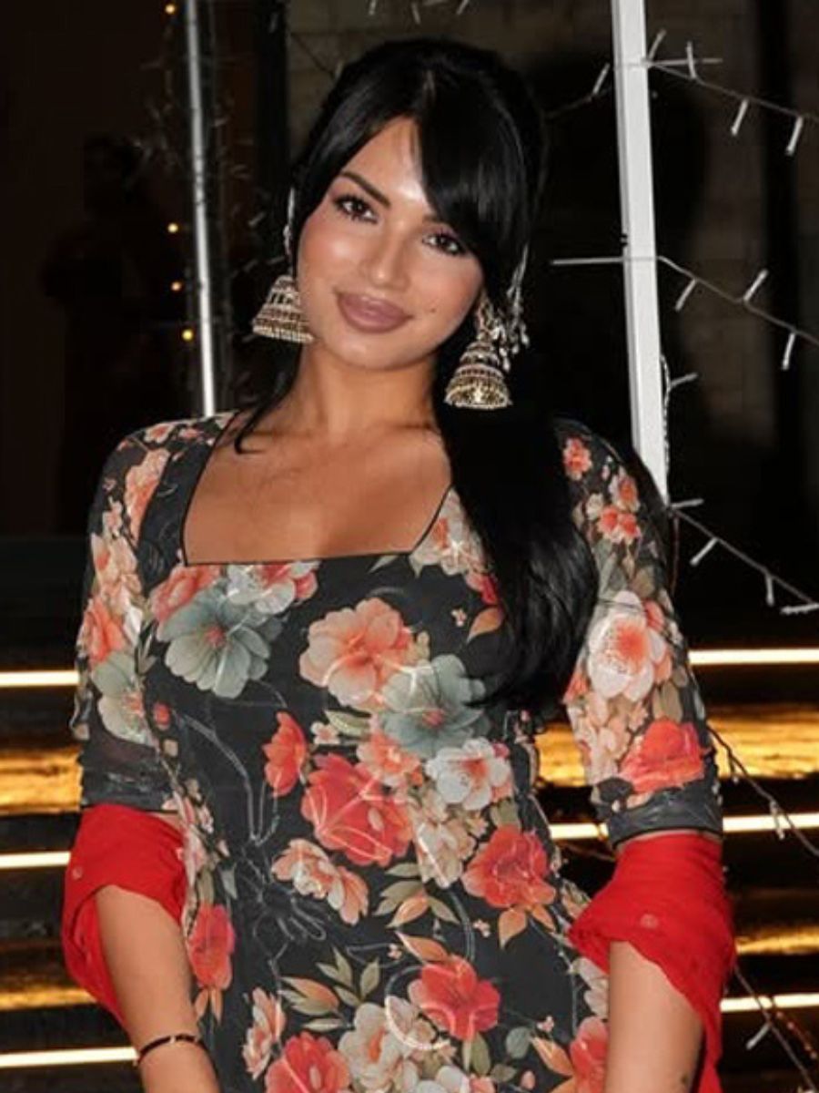 Nushrat Mirror Jhumki Earrings With Ear Chain