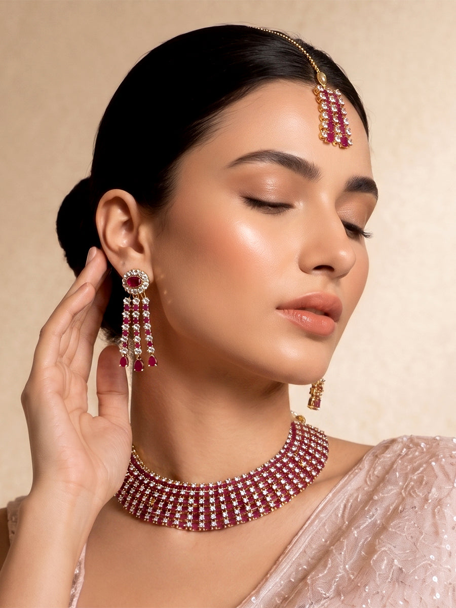 Suzain Necklace Set-Ruby Pink