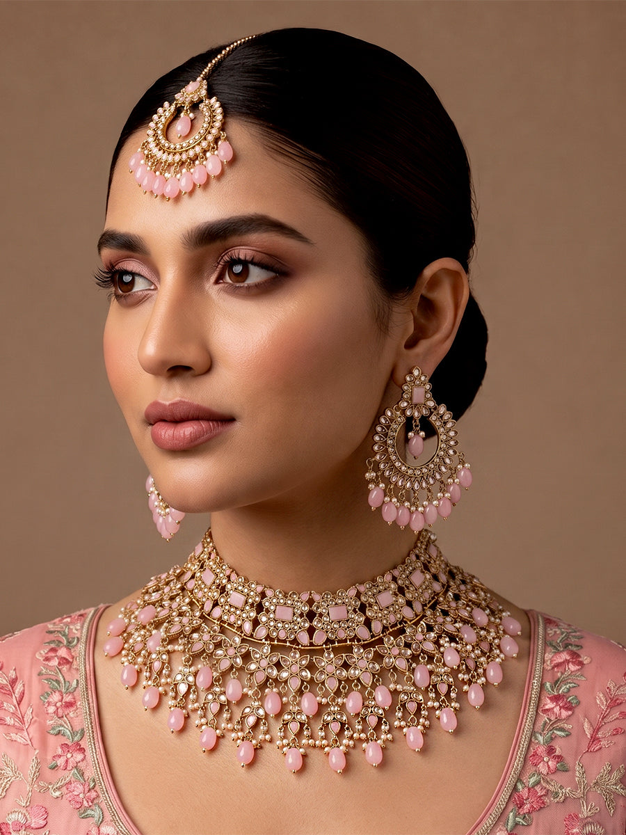 Karuna Necklace Set - Pastel Pink