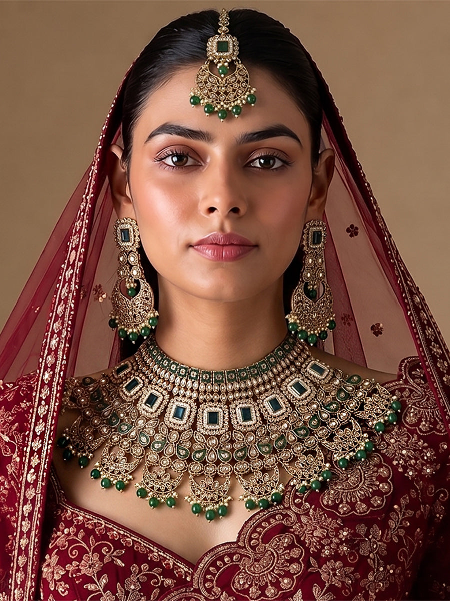Sameera Necklace Set-Green