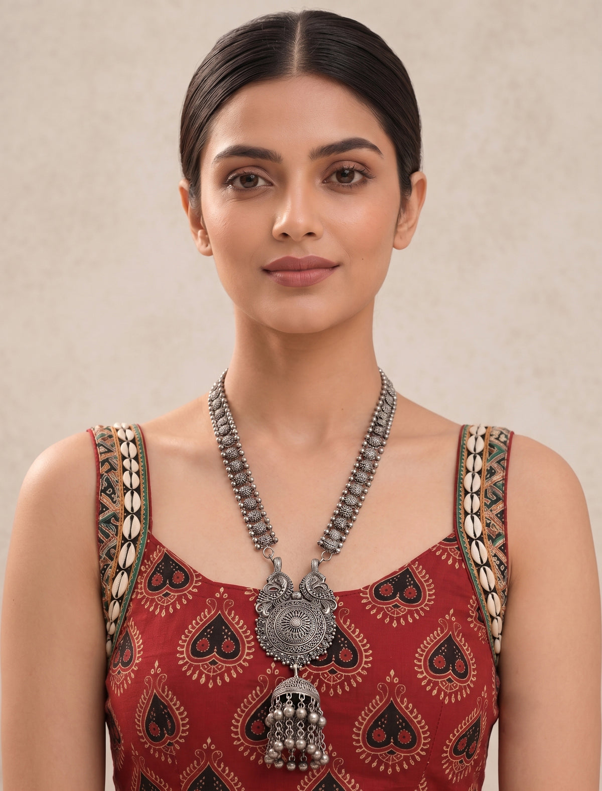 Mayuri Necklace-Antique Silver