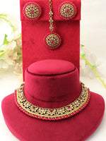 Navika Necklace Set-Hot Pink