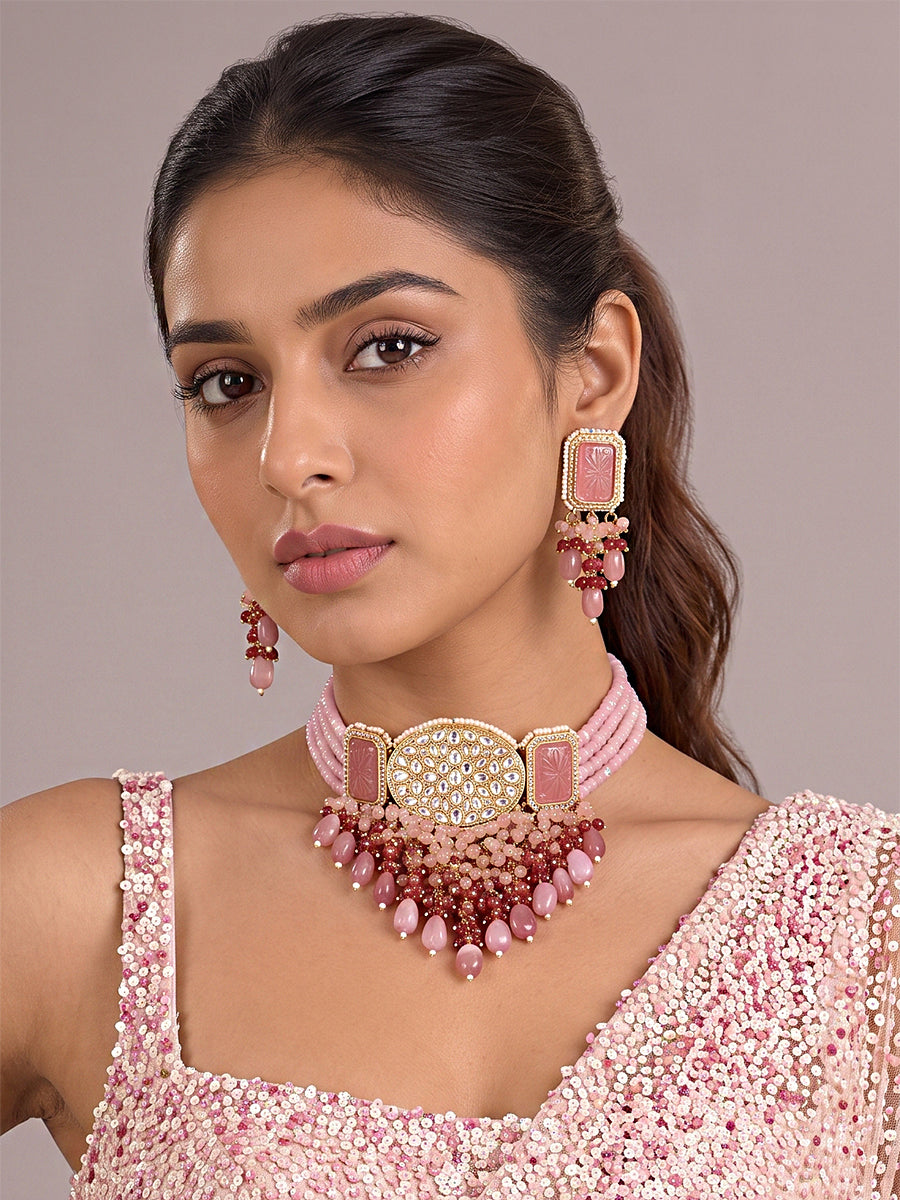 Kayra Necklace Set - Pastel Pink
