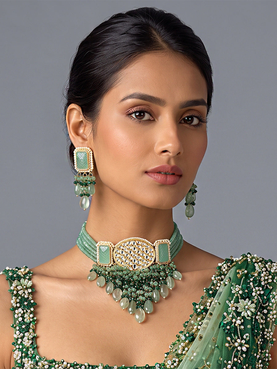 Kayra Necklace Set - Green