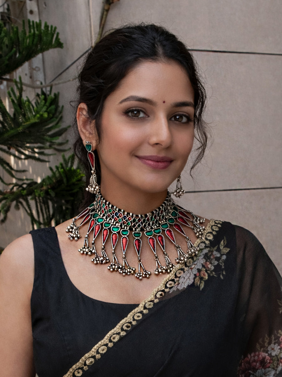 Charu Necklace Set-Multicolor