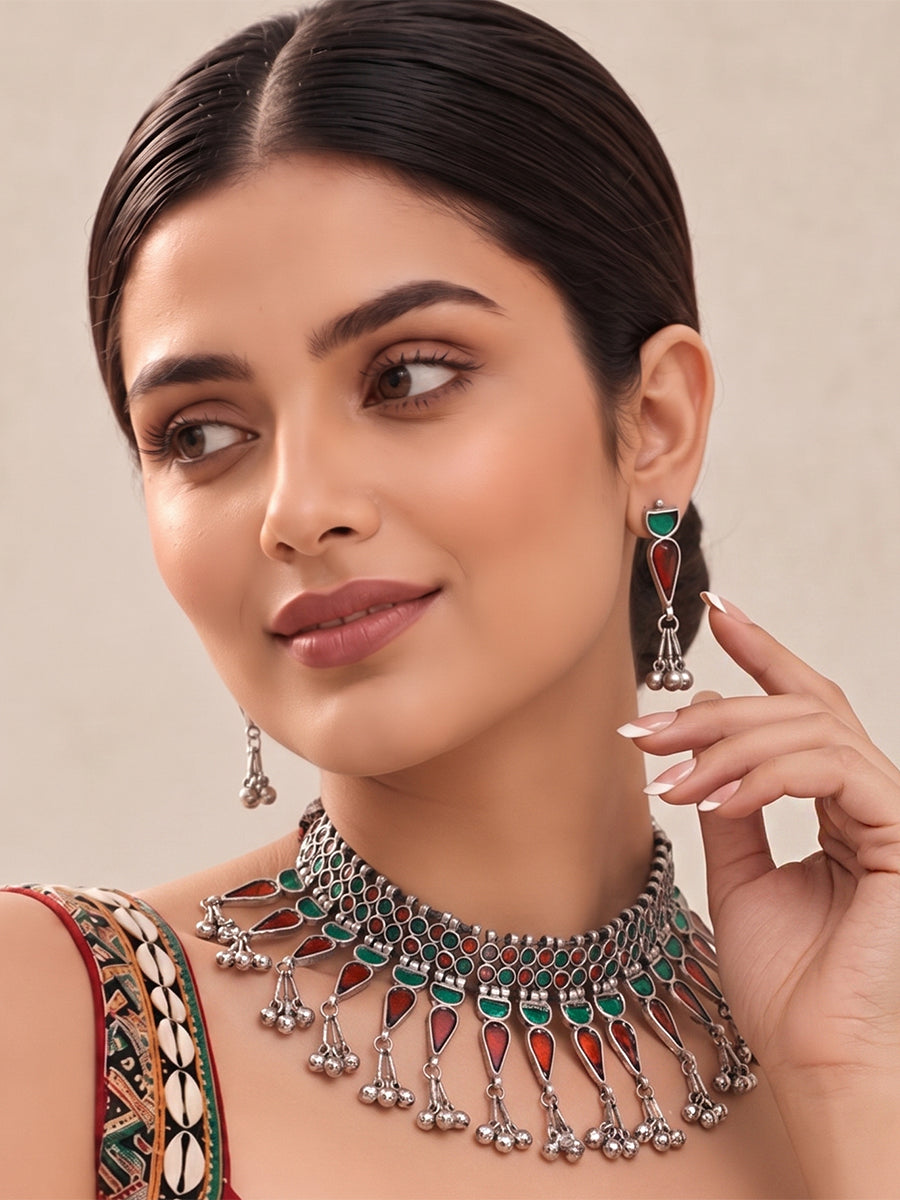 Charu Necklace Set-Multicolor