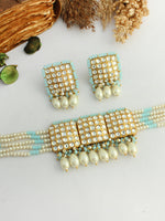 Ruhi Necklace Set-Pastel Blue 