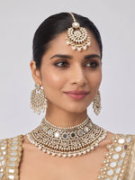 Keesha Mirror Necklace Set - Pearl