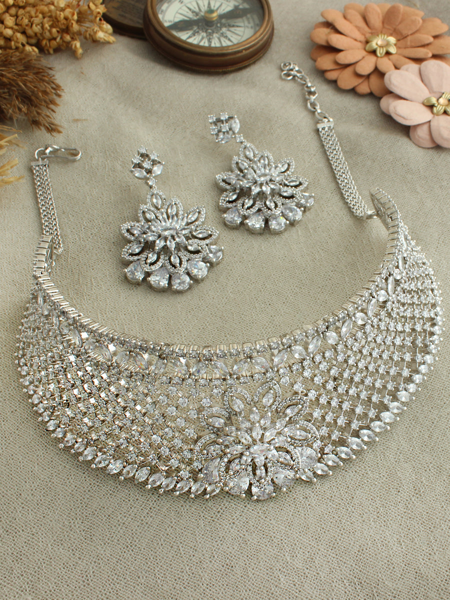 Frisco Necklace Set-Silver