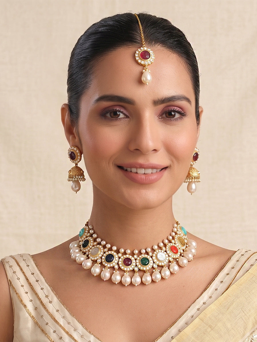 Anshula Necklace Set-Multicolor
