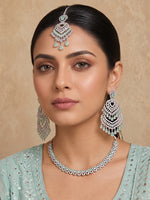Noor Necklace Set - silver / Mint green
