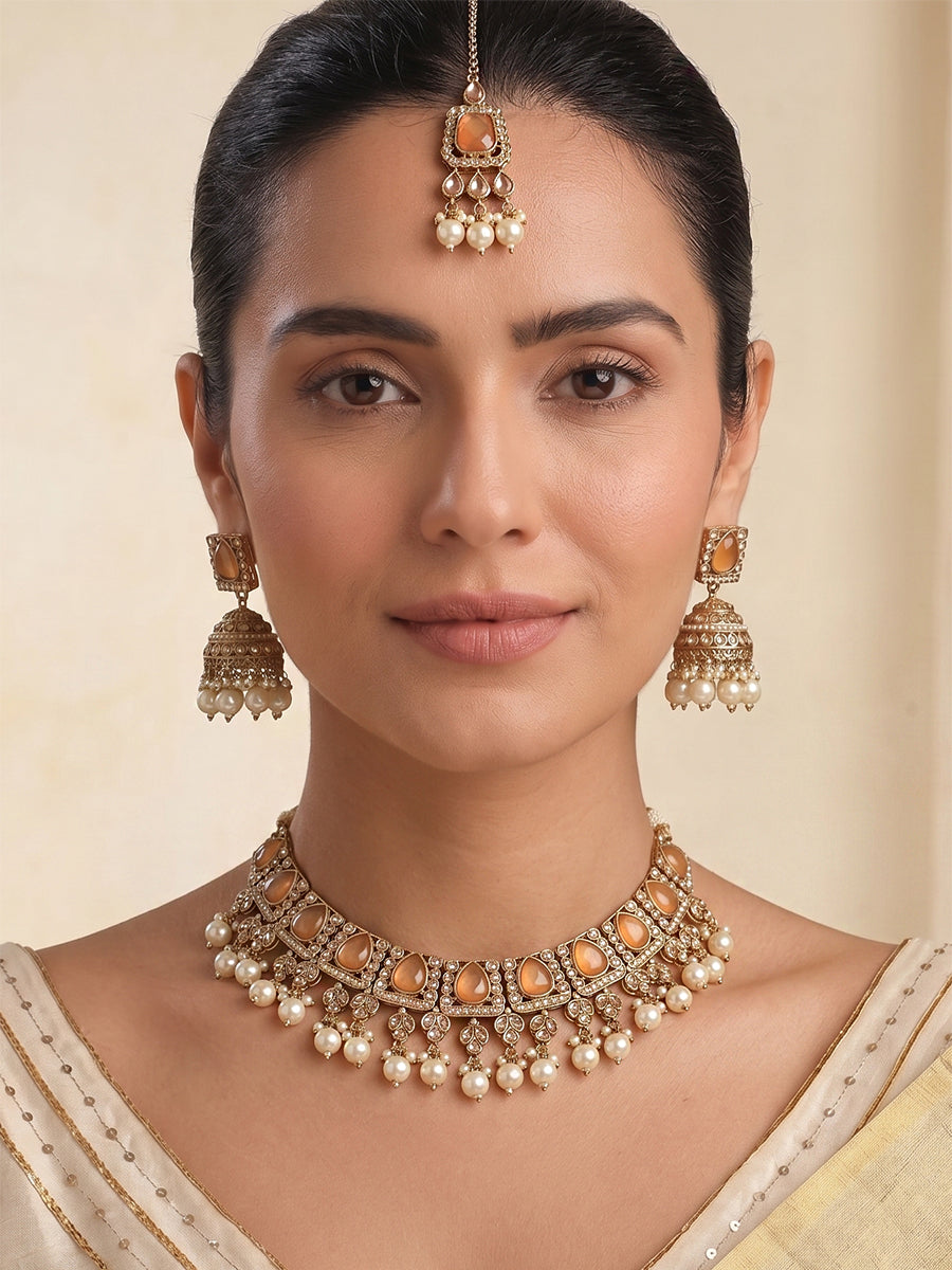 Khushi Necklace Set-Gold