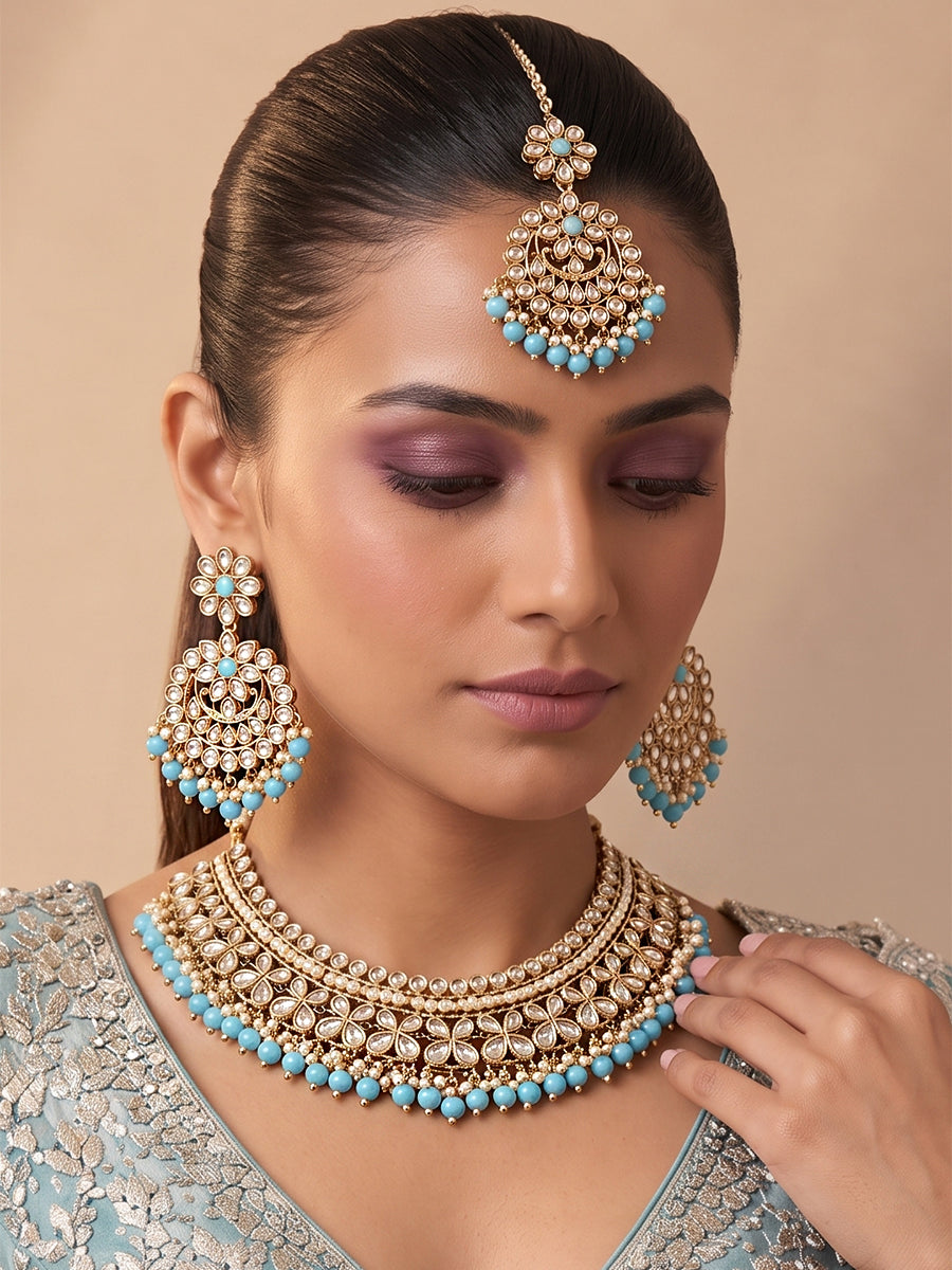 Mansha Necklace Set - Turquoise