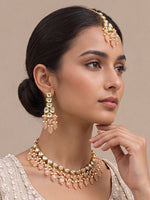 Bhavya Necklace Set-Peach