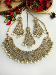 Megha Necklace Set-White