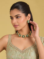 Drishti Choker Necklace Set- Mint Green