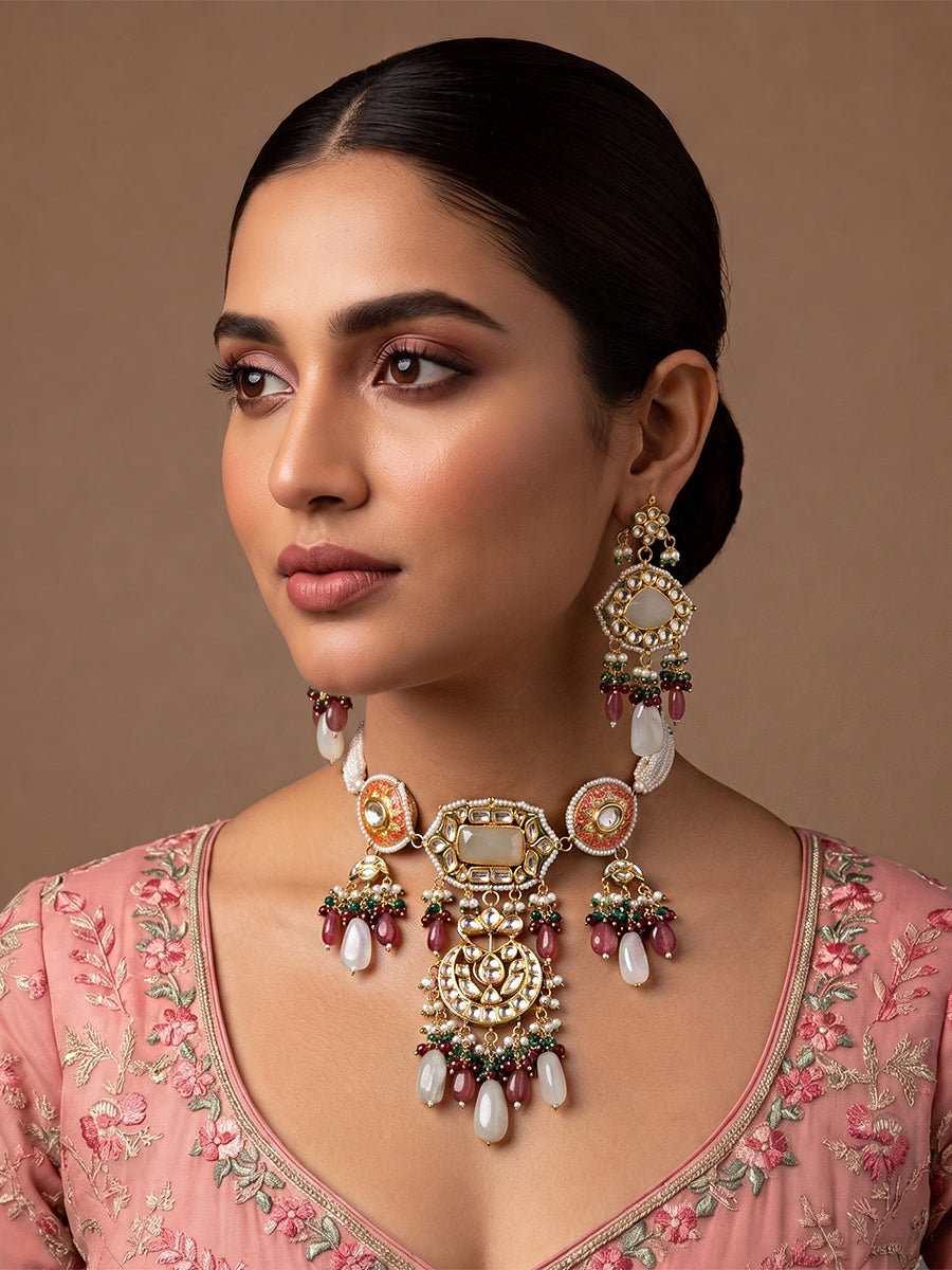 Sanjita Necklace Set - Ivory