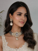Prisha Necklace Set-Grey