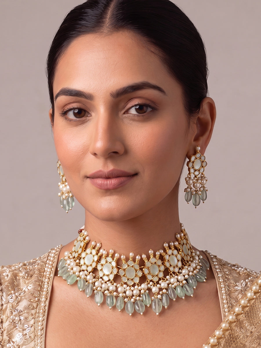 Yami Choker Necklace Set-Mint Green