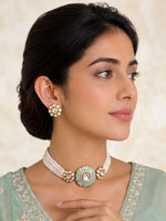 Patiala Choker Necklace Set-Mint Green