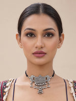 Trishla Choker Necklace-Antique Silver
