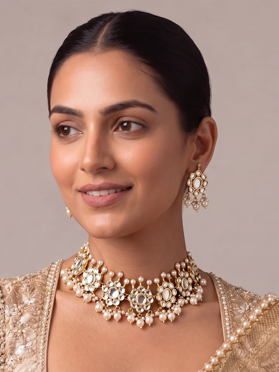 Yami Choker Necklace Set-White