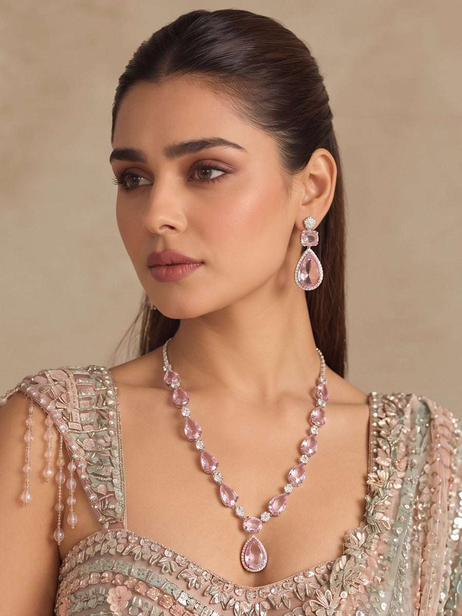 Ayesha Necklace Set-Pink