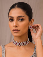 Naysha Choker Necklace Set-Maroon