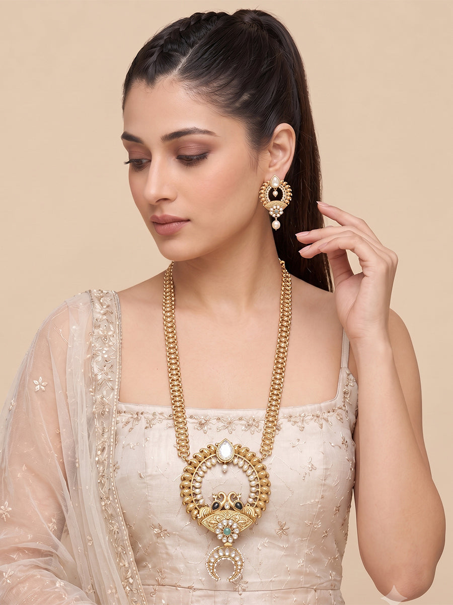 Aradhya Long Necklace Set-Multicolor