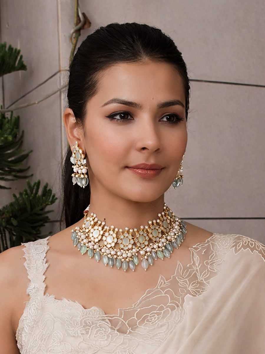 Yami Choker Necklace Set-Mint Green